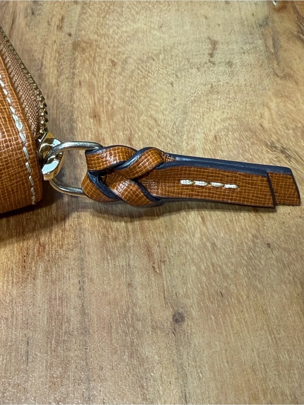 Dooney & Bourke Classic Saffiano Leather Zip Wristlet Wallet Warm Gingerbread